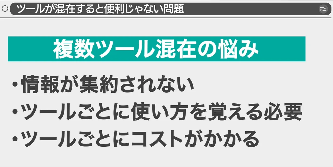複数ツール混在の悩み